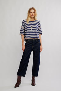 Free People We The Free Clean Rugby Tee/Navy Combo