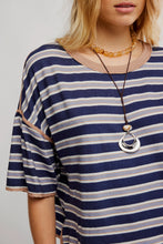 Load image into Gallery viewer, Free People We The Free Clean Rugby Tee/Navy Combo