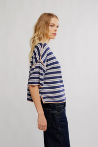 Free People We The Free Clean Rugby Tee/Navy Combo