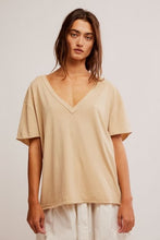 Load image into Gallery viewer, Free People We The Free Nina V-Neck Tee/Oat Latte