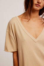 Load image into Gallery viewer, Free People We The Free Nina V-Neck Tee/Oat Latte