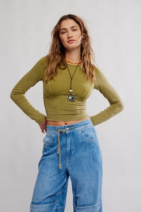 Free People We The Free Protagonist Tee/Green Moss