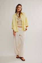Load image into Gallery viewer, Free People Just Like Me Seersucker Shirt/Banana Cream