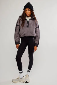 Free People Mountain High Half Zip Fleece/Gunmetal Combo