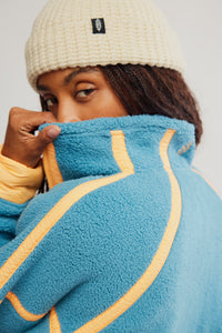 Free People Mountain High Half Zip Fleece/ Celestial Blue