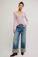 Load image into Gallery viewer, Free People Big Love Rib Cardi/Plum Blossom