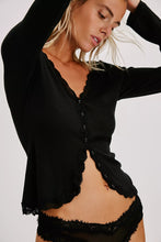 Load image into Gallery viewer, Free People Big Love Rib Cardi/Black