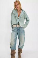 Load image into Gallery viewer, Free People We The Free Tattered And Ruffled Denim Top/Vintage Tint Wash