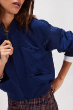 Load image into Gallery viewer, Free People Ellie Satin Bomber/Cosmic