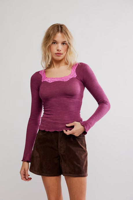 Free People Oh My Darling Long Sleeve/Rhodendron Combo