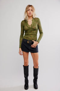 Free People All Day Lace Long Sleeve/Terrarium