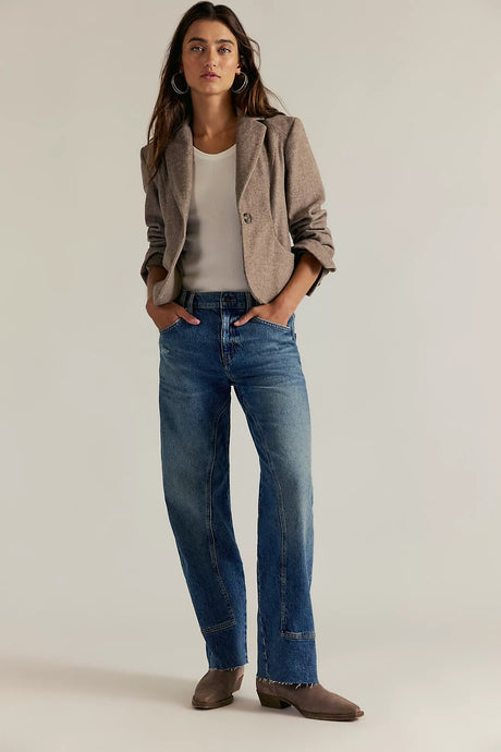 Free People We The Free Risk Taker Mid-Rise Jeans/Chance