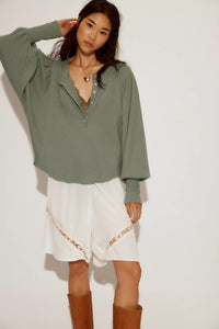 Free People We The Free Quinn Knit Thermal/Jade Ash