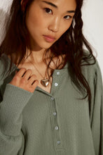 Load image into Gallery viewer, Free People We The Free Quinn Knit Thermal/Jade Ash