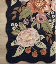 Load image into Gallery viewer, Rifle Paper X Loloi Vintage Blossoms Wool-Hooked Rug/Navy