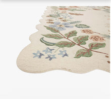Load image into Gallery viewer, Rifle Paper Silhouette Collection Strawberry Fields Wool-Hooked Rug/Cream