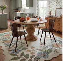 Load image into Gallery viewer, Rifle Paper Silhouette Collection Strawberry Fields Wool-Hooked Rug/Cream