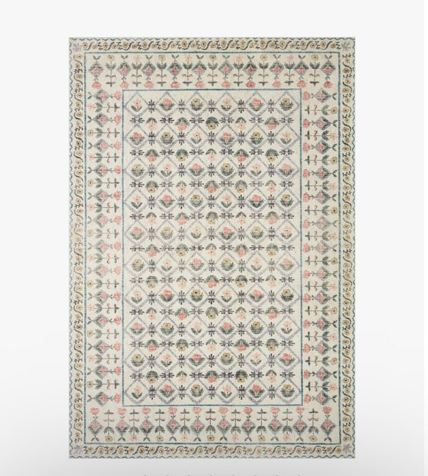 Rifle Paper X Loloi Rugs Eden Mughal Rose Power Loomed Rug/Blush
