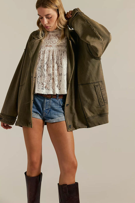 Free People We The Free Home Office Cardi/Officer Brown