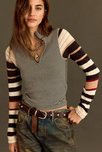 Load image into Gallery viewer, Free People We The Free Avery Long Sleeve Top/Black Combo