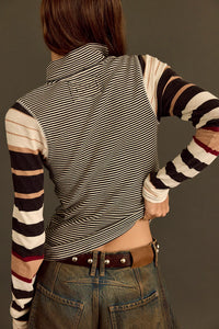Free People We The Free Avery Long Sleeve Top/Black Combo