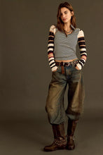 Load image into Gallery viewer, Free People We The Free Avery Long Sleeve Top/Black Combo