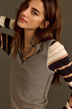 Load image into Gallery viewer, Free People We The Free Avery Long Sleeve Top/Black Combo