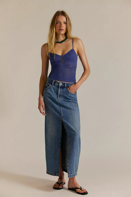 Free People We The Free Nothing Better Denim Maxi Skirt/Little Things