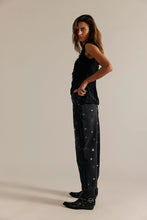 Load image into Gallery viewer, Free People We The Free Deep Trance Shine Embroidered Dropped Boyfriend Jeans/Starry Night