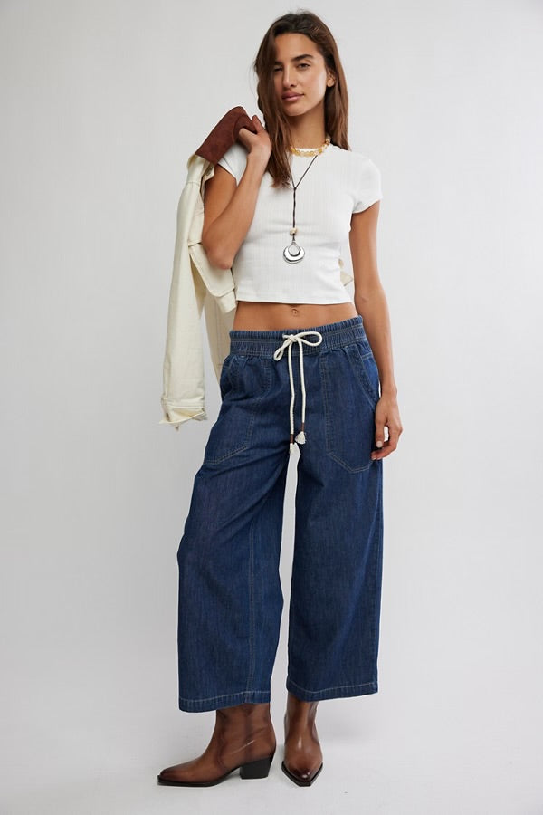 Free People We The Free Easy Peasy Pull-On Jeans/Cruise Control