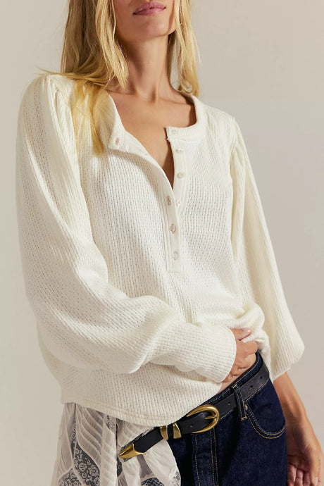 Free People We The Free Quinn Knit Thermal/Ivory