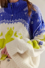 Load image into Gallery viewer, Free People Mythical Knit Sweater/Blue and Yellow Combo