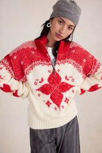 Load image into Gallery viewer, Free People Mythical Knit Sweater/Vanilla Scarlet Combo