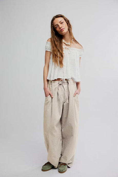 Free People Chambers Laid Back Pull On Pants/Summer Sand