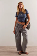 Load image into Gallery viewer, Free People Good Luck Mid Rise Barrel/Falcon Grey