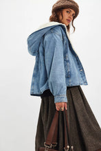 Load image into Gallery viewer, Free People We The Free Asher Cozy Denim Jacket/Snowdrift Wash