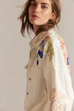 Load image into Gallery viewer, Free People We The Free Take Flight Embroidered Shirt /Snow Bell Combo