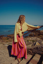 Load image into Gallery viewer, Free People Lowen Striped Midi Skirt/pink Combo