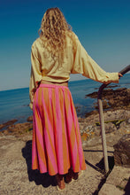 Load image into Gallery viewer, Free People Lowen Striped Midi Skirt/pink Combo