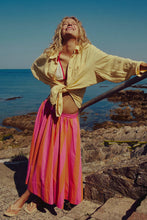 Load image into Gallery viewer, Free People Lowen Striped Midi Skirt/pink Combo