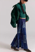 Load image into Gallery viewer, Free People We The Free Patches Wide-Leg Flare Jeans/Indigo Patchwork