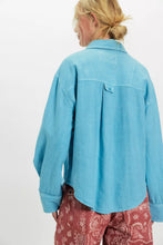 Load image into Gallery viewer, Free People We The Free Laurel Linen Button Down Top/Milky Blue