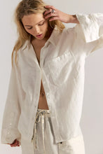 Load image into Gallery viewer, Free People We The Free Laurel Linen Button Down Top/Clean Ivory