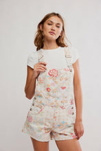 Load image into Gallery viewer, Free People Driftwood Embroidered Shortalls/Sundrenched combo
