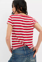 Load image into Gallery viewer, Free People We The Free Nora Striped Cotton Tee/Red Combo