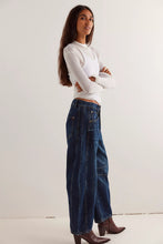 Load image into Gallery viewer, Free People We The Free Good Luck Mid-Rise Barrel Jeans/Deep End