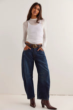 Load image into Gallery viewer, Free People We The Free Good Luck Mid-Rise Barrel Jeans/Deep End