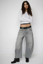 Load image into Gallery viewer, Free People Good Luck Mid Rise Barrel/Falcon Grey