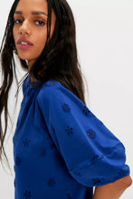 Load image into Gallery viewer, Free People Jessie Eyelet Tee/Navy Combo