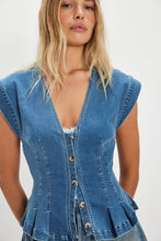 Load image into Gallery viewer, Free People Dylan Denim Vest/Medium Blue